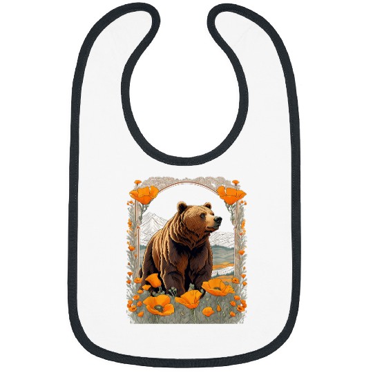 Bear Pet Extinct Bear Of californias Amongst Poppies Bibs