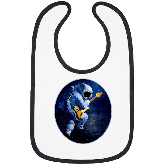 Funny Astronaut Playing Bass Guitar Astronomy Music Theory Bibs