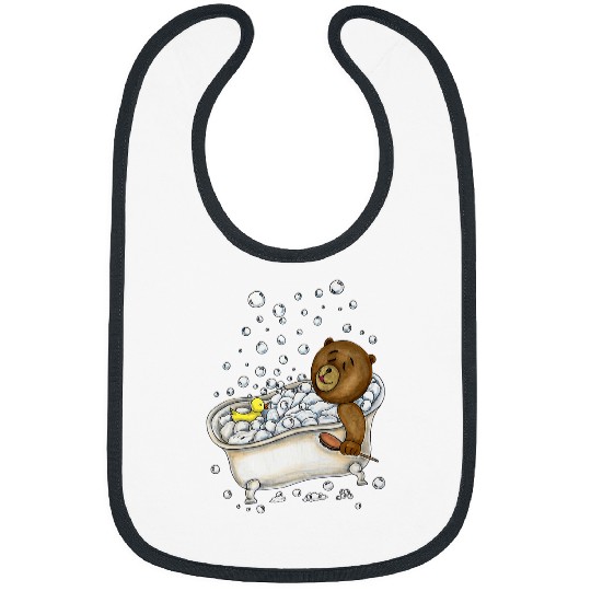 Bear Pet Teddy Bear Bubble Bath with Rubber Ducky Bibs