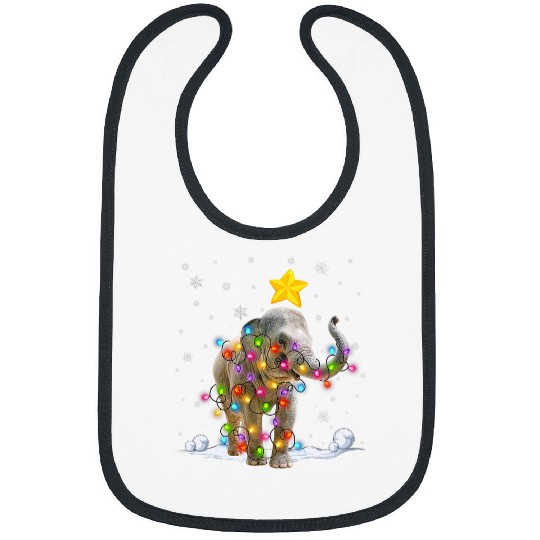 Elephant Pet Funny xmass Elephant Animals Lover Christmas Tree Lights Bibs