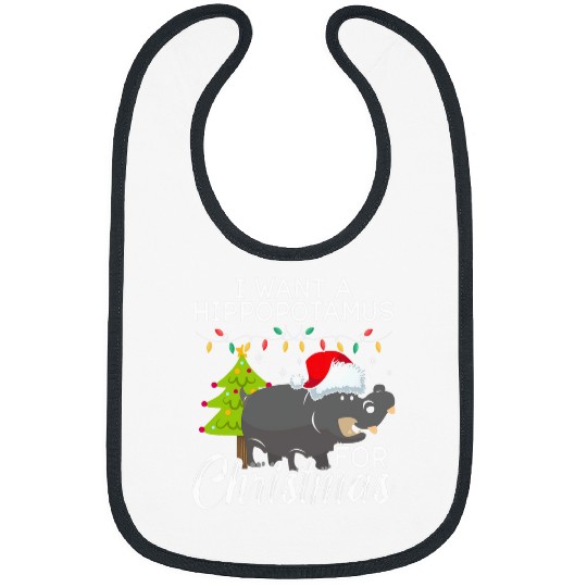Hippo Pet I Want A Hippopotamus For Christmas Hippo For christmas Fan Bibs