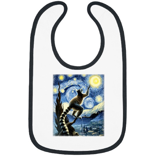 Lemur Pet Artistic Lemur Van Gogh Style Starry Night Lemur Bibs