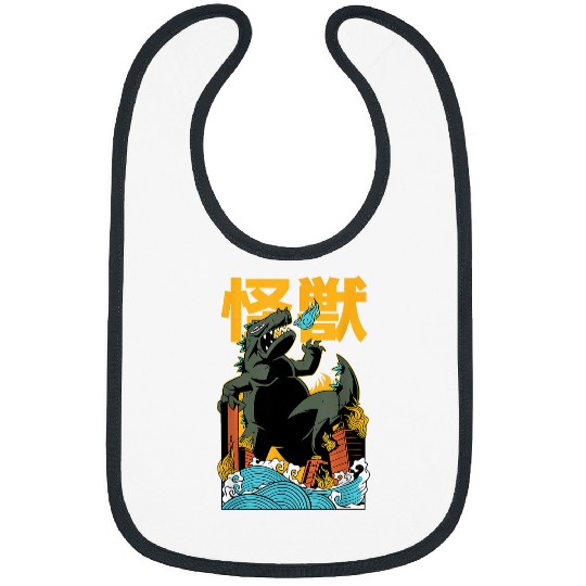 Dragon Pet Kaiju vintages Anime Japanese Aesthetic Harajuku Dragon Bibs