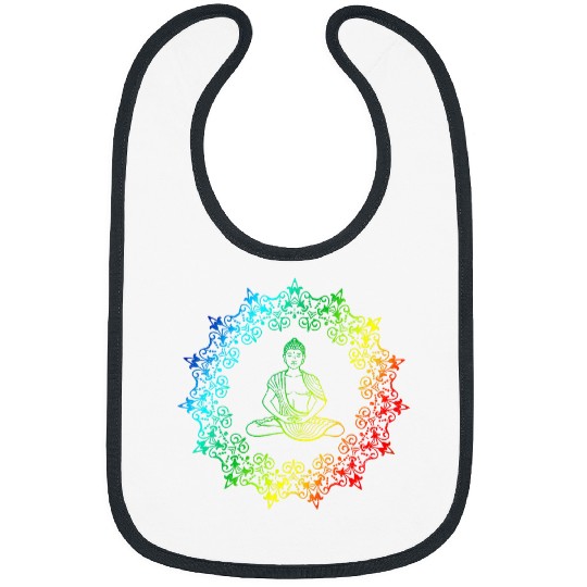 Buddha Rainbow Meditation Yoga LGBT Gay Pride Bibs