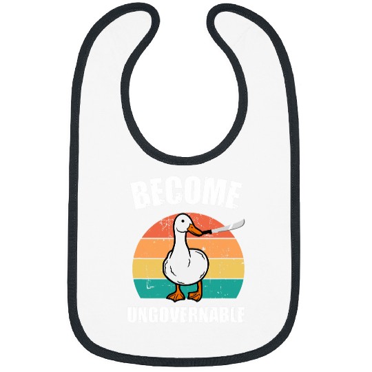 Duck Pet Become Ungovernable Meme Funny Duck Meme Retro Vintage Bibs