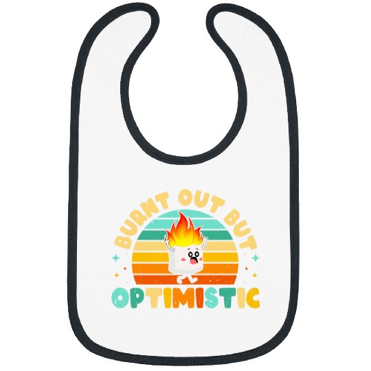 Burnt Out But Optimistic Funny Marshmallow Retro Camping 13 Bibs