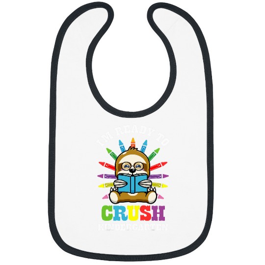 Sloth Pet Crush First Day of Kindergarten Back To School Sloth Lover 1 Bibs