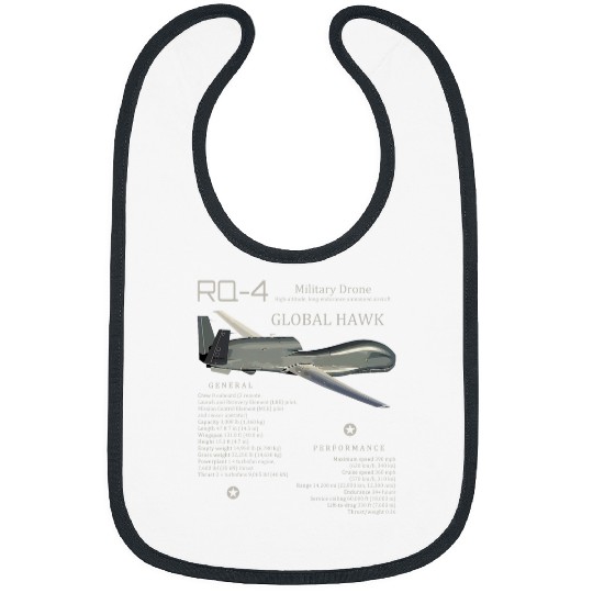 Global Hawk Drone RQ4 UAS Unmanned Aircraft US Military Bibs