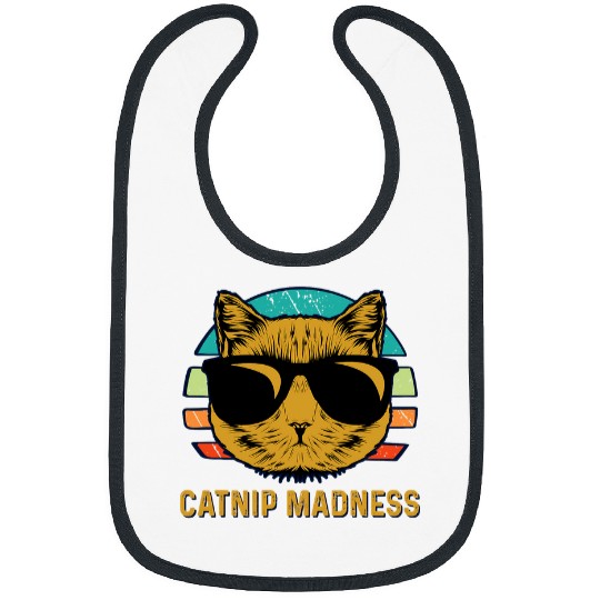 Catnip Madness Cat Lover Funny Kitten Humor Cat Mom 2 Bibs