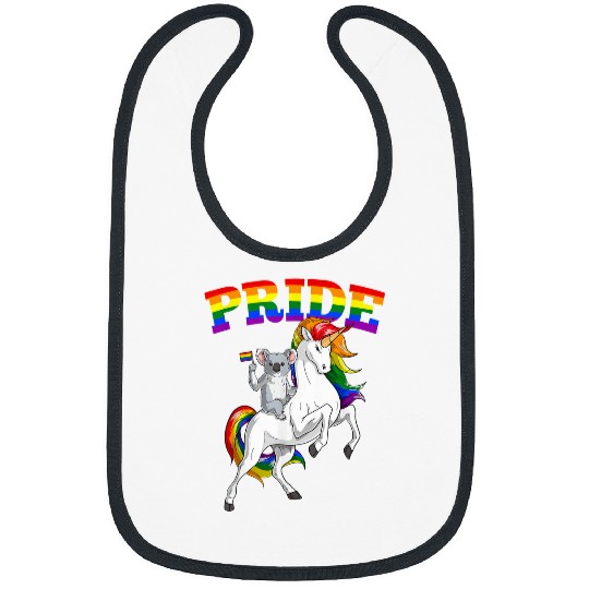 Koala Pet LGBT Koala Bear Unicorns Gay Pride Rainbow LGBTQ Cute Bibs