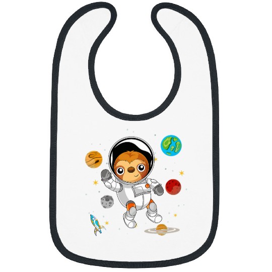 Sloth Pet Cute Animal Sloth Space Science Planerts Universe Astronaut Bibs