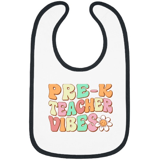 PreK Teacher Vibes PreKindergarten Team Retro Teacher Bibs