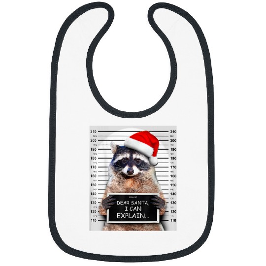 Raccoon Pet Dear Santa I Can Explain Funny Christmas Raccoon Bibs