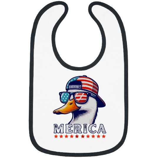 Duck Pet Funny Patriotic Duck lovers 4th of July funny Duck Hunting 3 Bibs