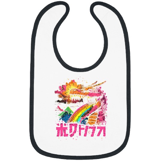 Dragon Pet Kaiju Monster Japanese Art Legendary Rare Dragon Rainbow 1 Bibs