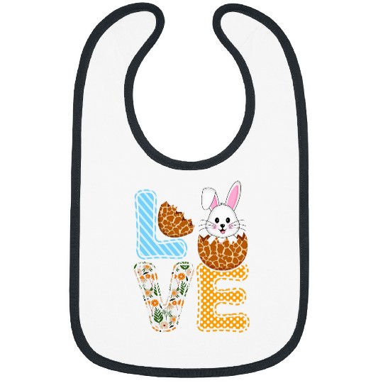 Giraffe Pet Love Easter Bunny Egg Giraffe Print Cute Bunny Kids Adults Bibs