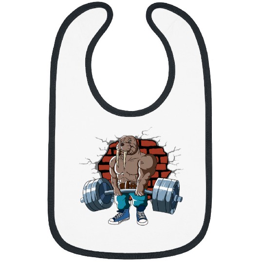 Fitness Walrus doing Deadlift Workout Training Gym Bibs