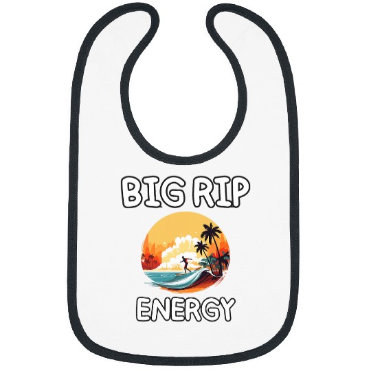 Big Rip Energy Funny Surf Surfer Surfing Bibs