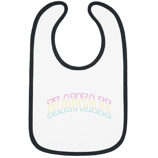 Hawaii HI Rainbow Varsity Cool Hawaiian Simple Letter Tee Bibs