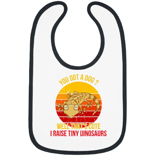 Bearded Dragon I Raise Tiny Dinosaurs Retro Gecko Lizard Bibs