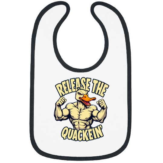 Duck Pet Funny Muscular Duck Release The Quackin Gym Weightlifting Bibs