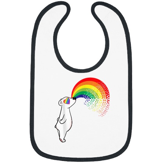 Bear Pet Gay Polar Bear Lover LGBTQ Stuff For Teens Rainbow Hearts Bibs