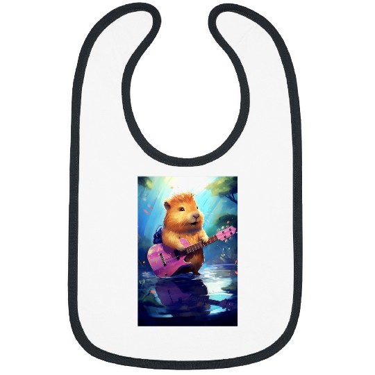 capybaras Pet Rockstar Rock Groove Concert Melody Jam Session 1 Bibs