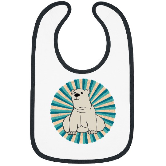 Bear Pet Eisbar Polar Bear Cute Bear North Pole Animals Retro Vintage Bibs