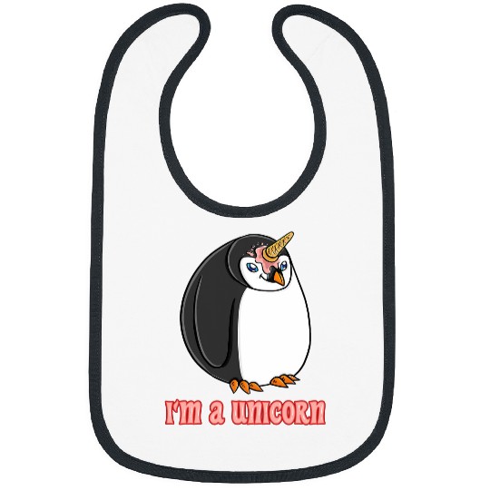 Penguin Pet I m a Unicorns Penguin with Ice Cream Cone Funny Penguins Bibs