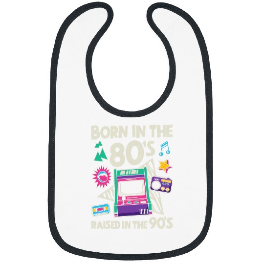 Born In The 80s Eighties Men Cassette Tape Arcade Video Game Bibs
