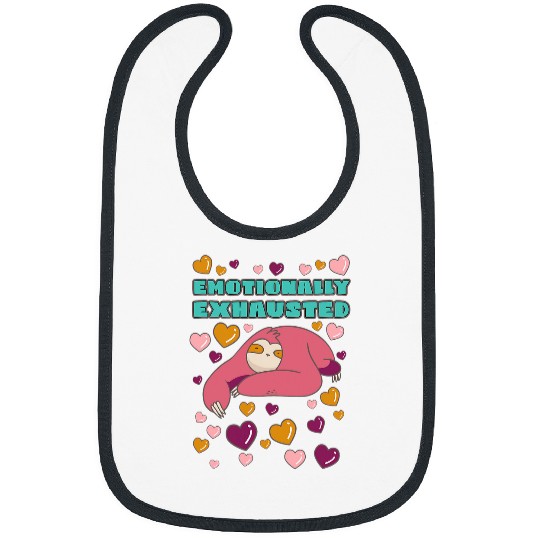 Sloth Pet Emotionally Exhausted Sloth with Hearts Bibs