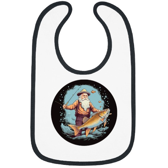 Brook Trout Fishing Wizard Fishing T Enchanted Forest Retro Bibs