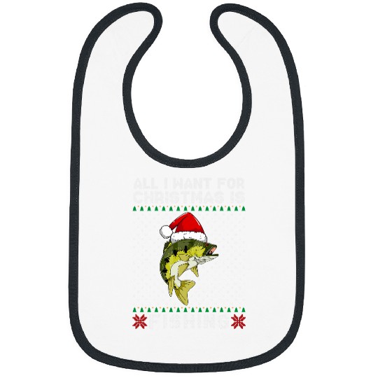 Bass fish christmas christmas fishing funny fishing Bibs
