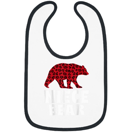 Bear Pet Niece Bear Christmas Red Leopard Matching Family Pajama Bibs