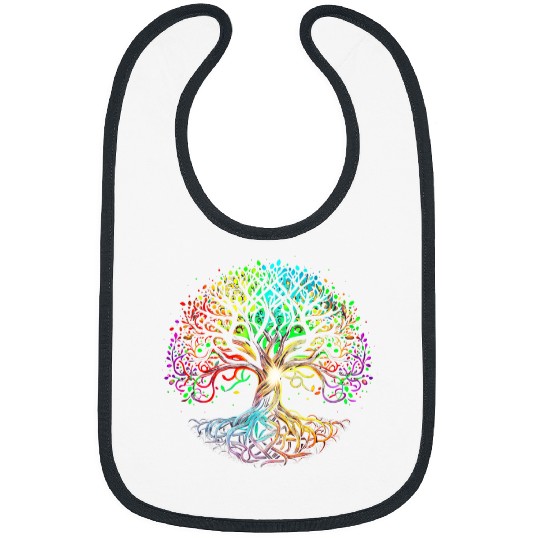 Bright Colourful Celtic Viking Tree Of Life Tree Art Bibs