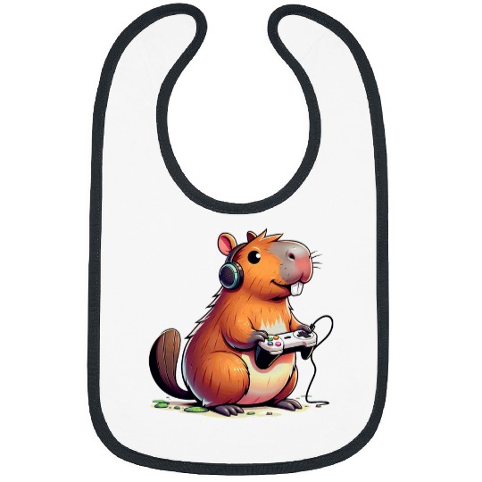 capybaras Pet Rodent Video Games Controller Boys Girls Kids Men 1 Bibs
