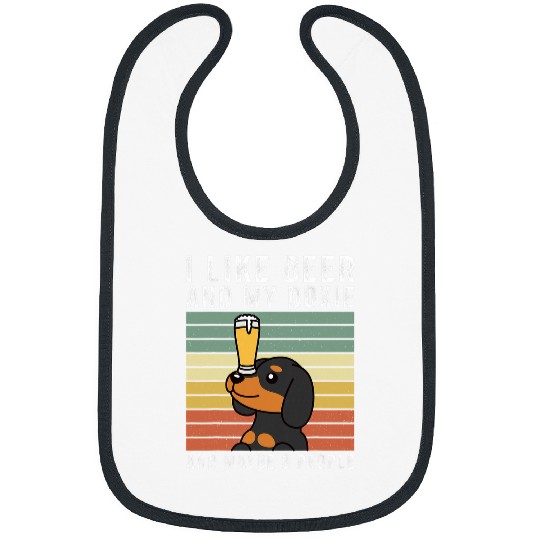 Beer Fun I Like Beer And My Dachshund Retro vintages Dog Bibs