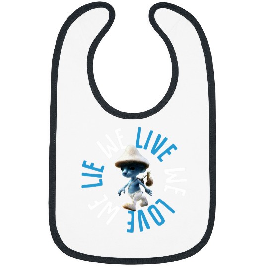 Blue Mushroom Cat Meme We Live We Love We Lie Bibs