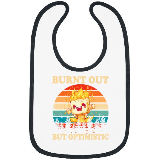 Burnt Out But Optimistic Funny Marshmallow Retro Camping 5 Bibs