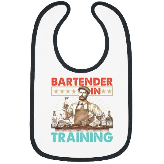 vintages Bartender In Training Proud Job Graduation Party Bibs