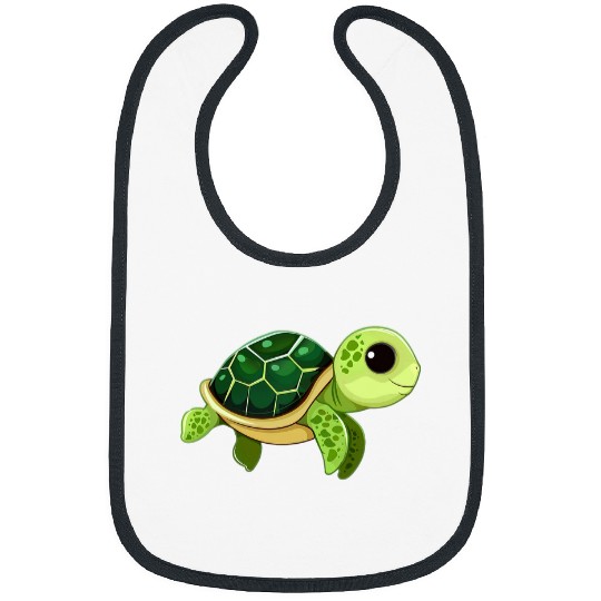 Turtle Pet Adorable Baby Green Turtle Cute Sea Life Art Design Ocean Bibs