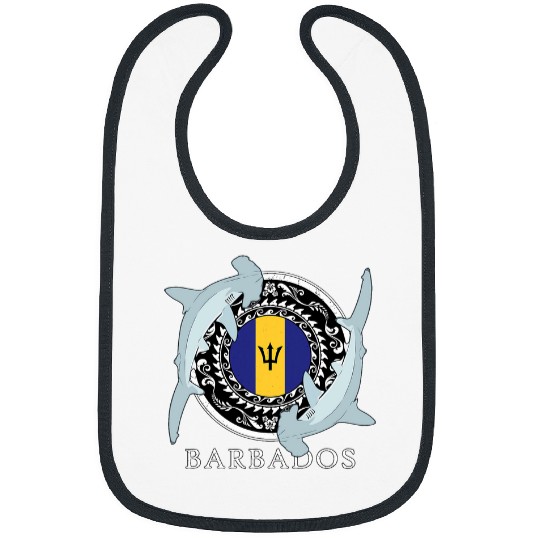 Hammerhead Shark Diving Flag of Barbados Bibs