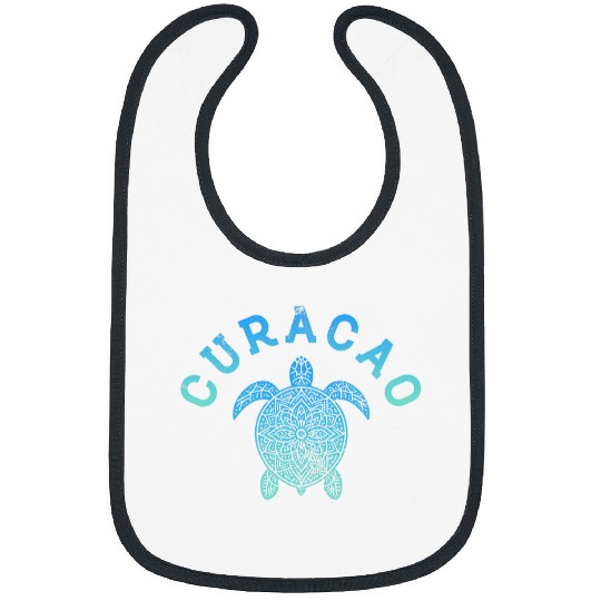 Turtle Pet Curacao Tribal Sea Turtle Beach Vacation Distressed Bibs