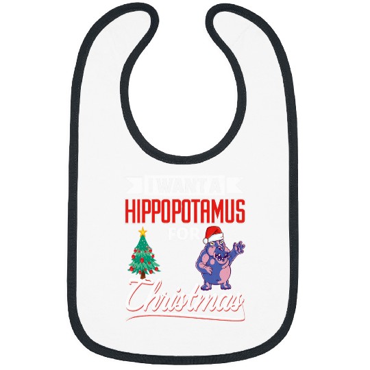 Hippo Pet I Want A Hippopotamus for Christmas Funny Hippo Pyjamas Bibs
