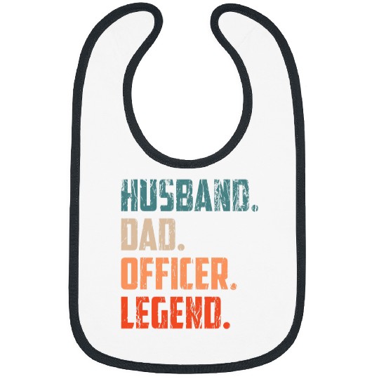 Husband Dad Officer Legend Law Enforcement Fathers Day 1 Bibs