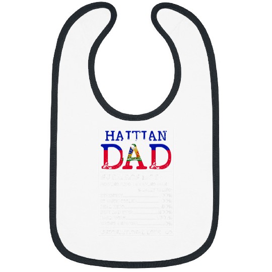 Haitian Dad Nutrition Facts Funny Haiti Fathers Day Apparel Bibs