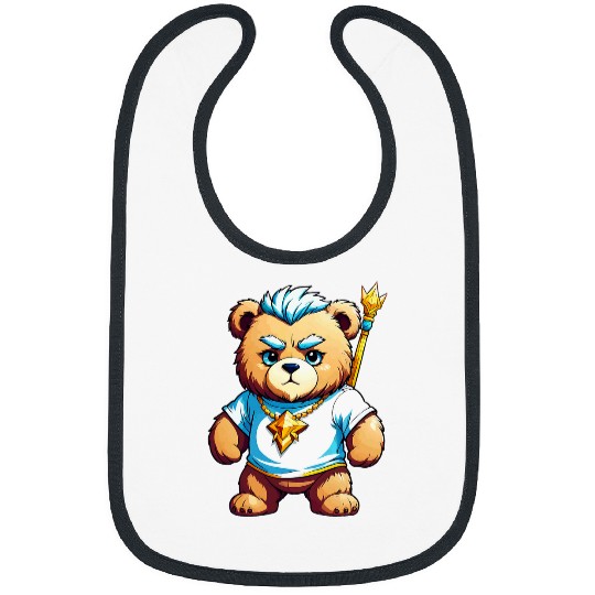 Bear Pet Zeus Greek God of Lighting Thunder Teddy Bear Cartoon 2 Bibs