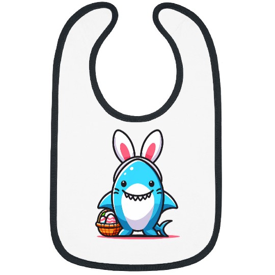Happy Easter Day Shark Bunny Ears Bunny Shark Easter For Boy Bibs