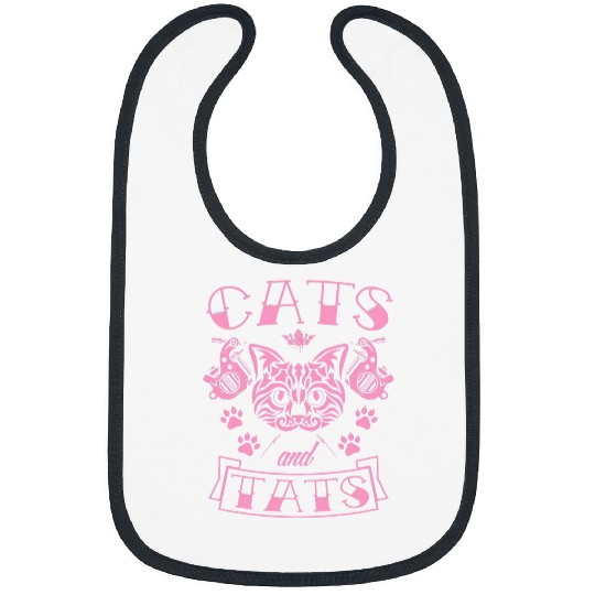 Cats And Tats Cute Kitten Ink Tattoo Aesthetic Girly Kitten 1 Bibs
