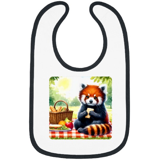 Panda Pet Red Panda Having A Picnic In A Park Blanket Sunny Basket Bibs